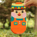 CSP-374 Wholesale Children Socks Lovely Jacquard Cute Doll Boy Design Orange Colorful Children Socks China Factory